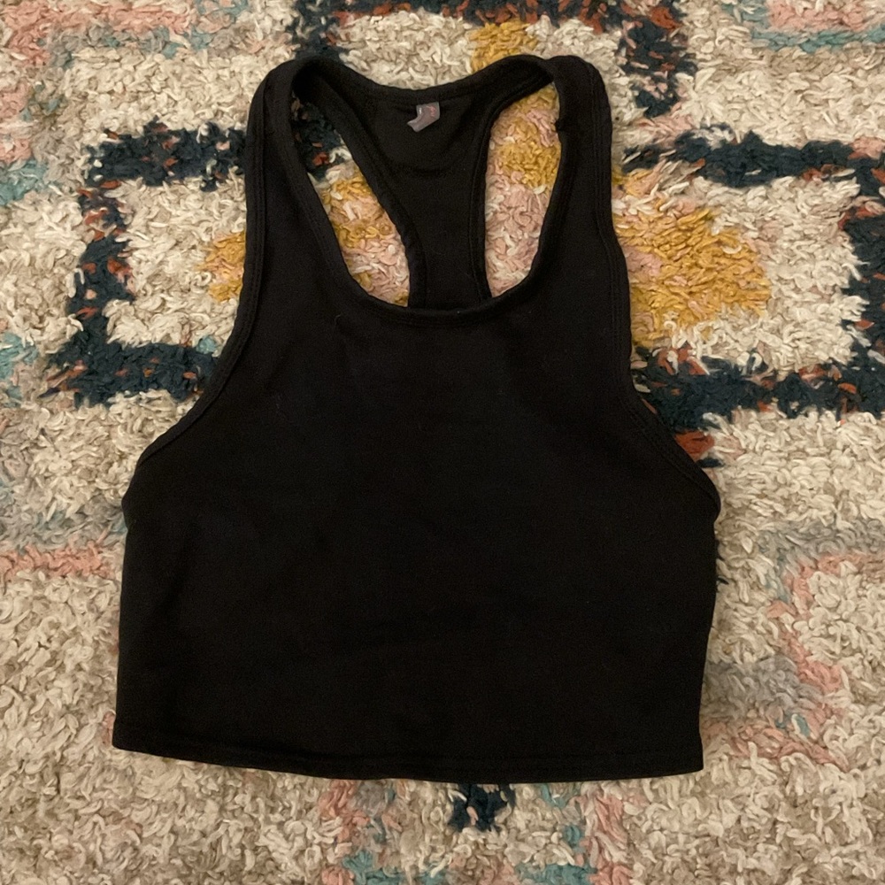 Black Racerback Crop Top free people movement